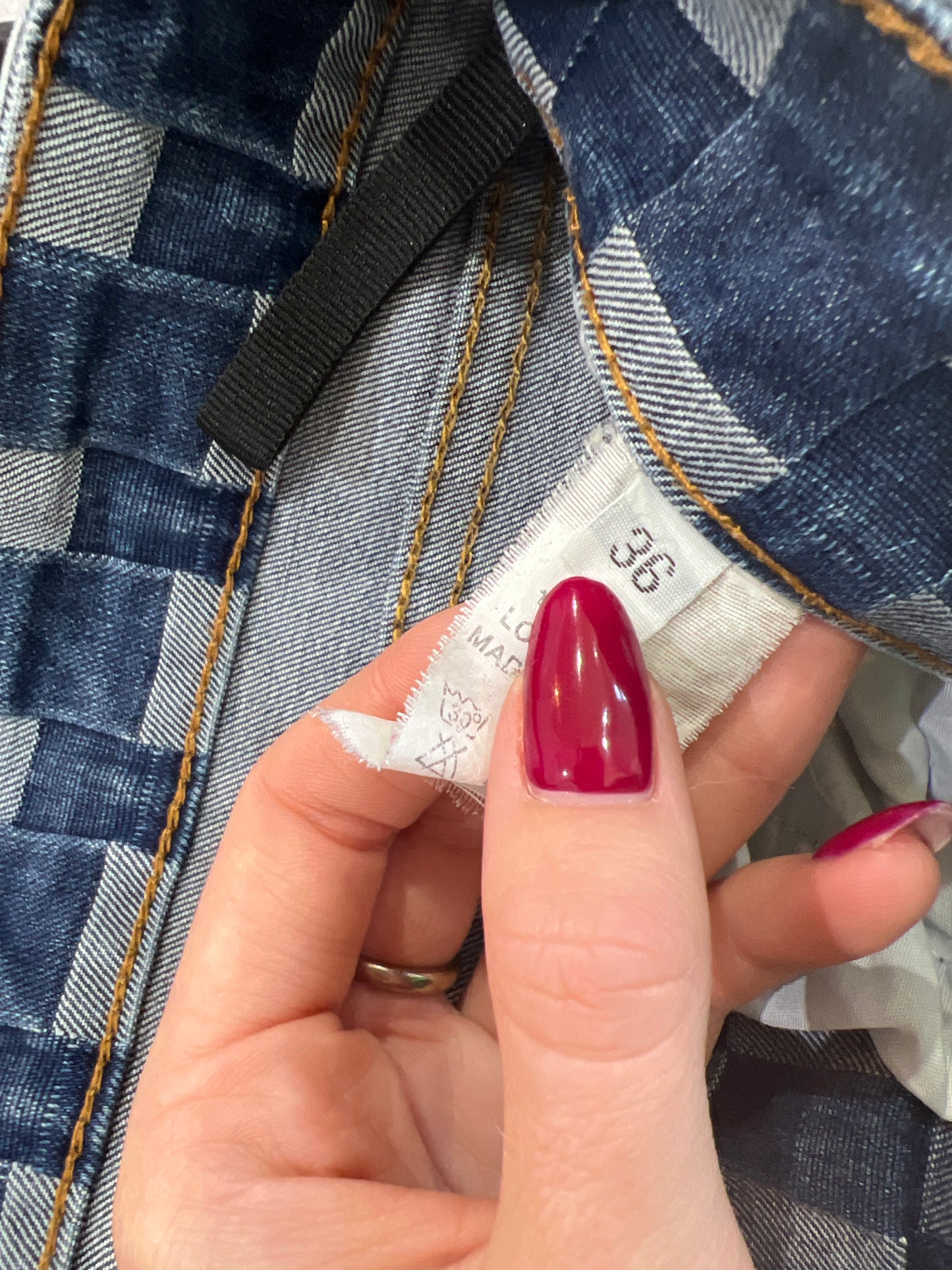 vintage edit thirteen | extra large louis vuitton style checkered denim jeans