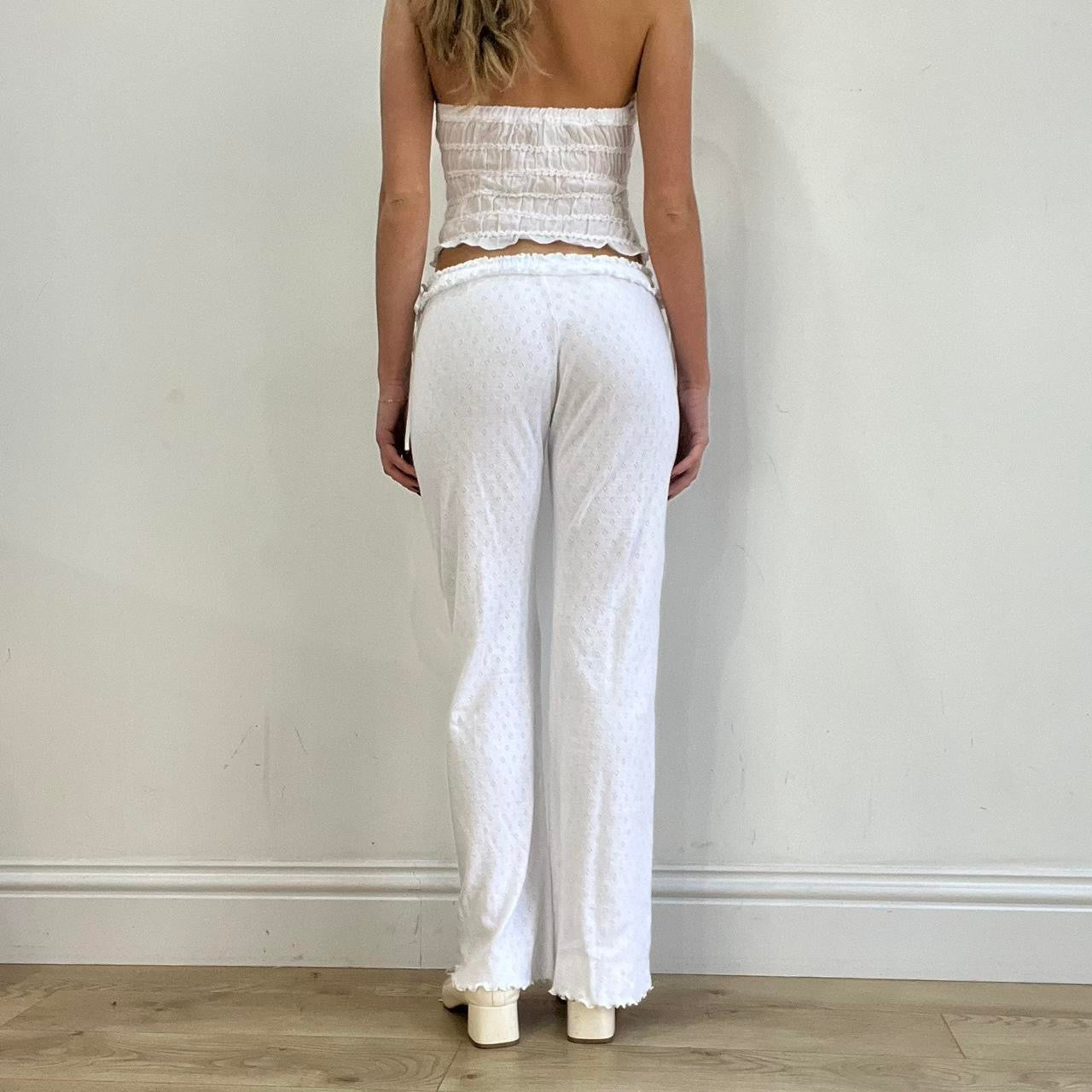 #423 SAMPLE SALE | medium matilda trousers in white sample