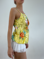 💻‼️ yellow floral satin style cami