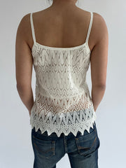 autumn picks | small white crochet cami top with thin straps