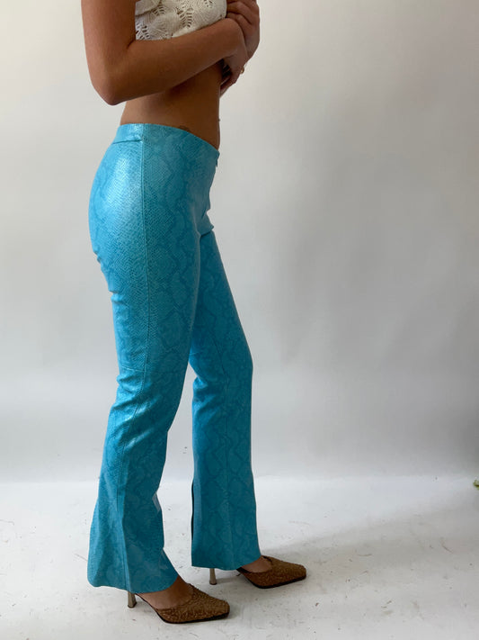 💚 GIRLS TRIP DROP | small blue faux leather snakeskin trousers