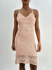 BEST PICKS | small pink crochet midi dress