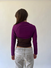 back to school drop | small purple cropped bolero cardigan