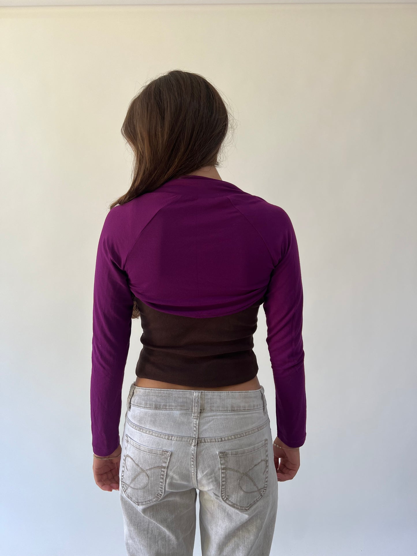 back to school drop | small purple cropped bolero cardigan