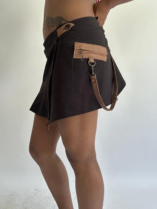 ‼️| medium brown pleated mini skirt