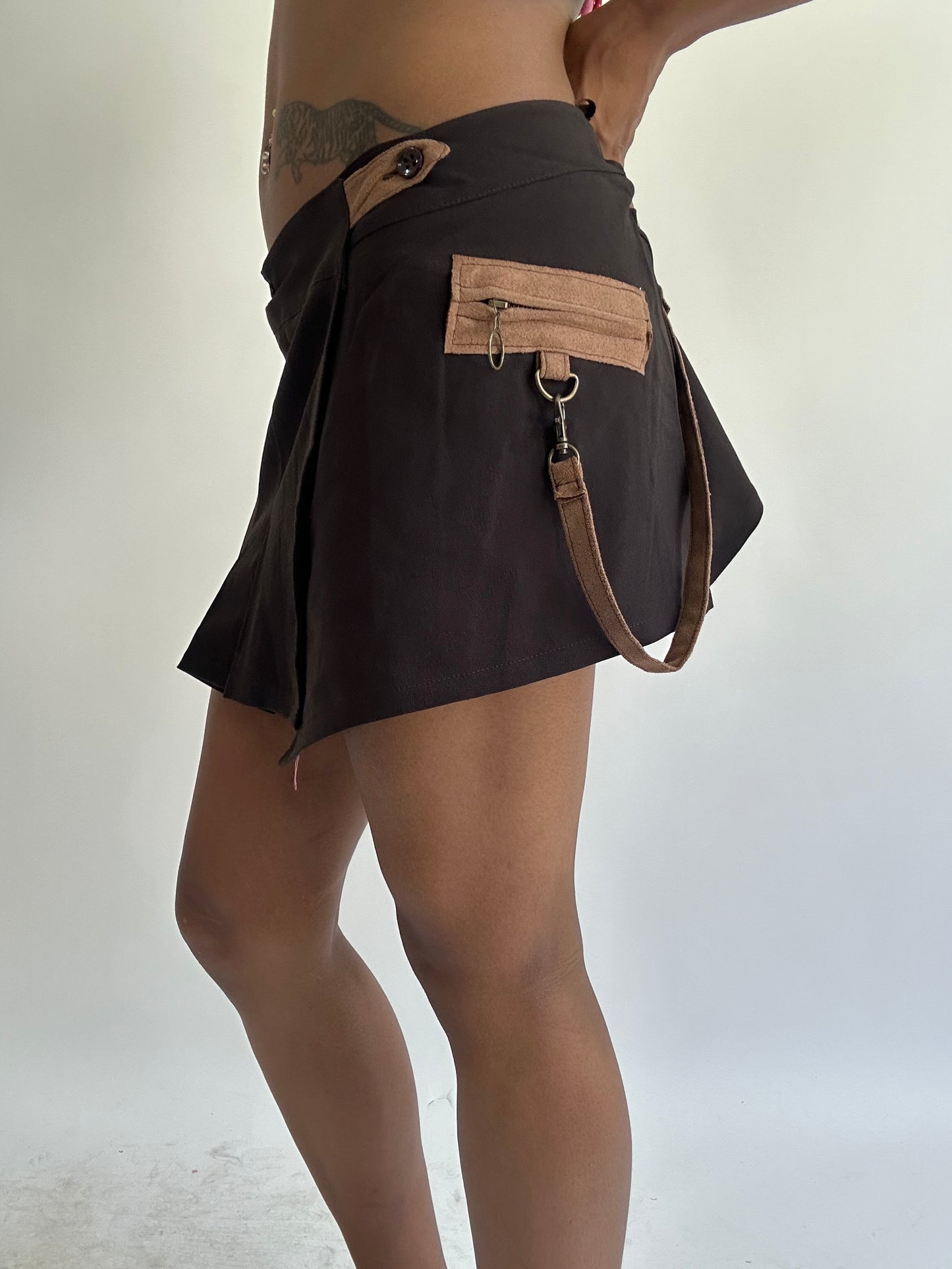‼️| medium brown pleated mini skirt