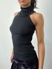 romantic grunge edit | extra small black fitted turtleneck top
