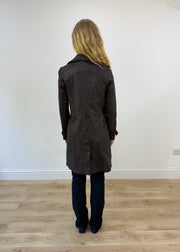 small sisley brown leather jacket