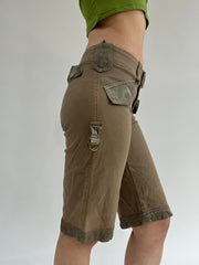‼️ | khaki pocket and belt detail style shorts