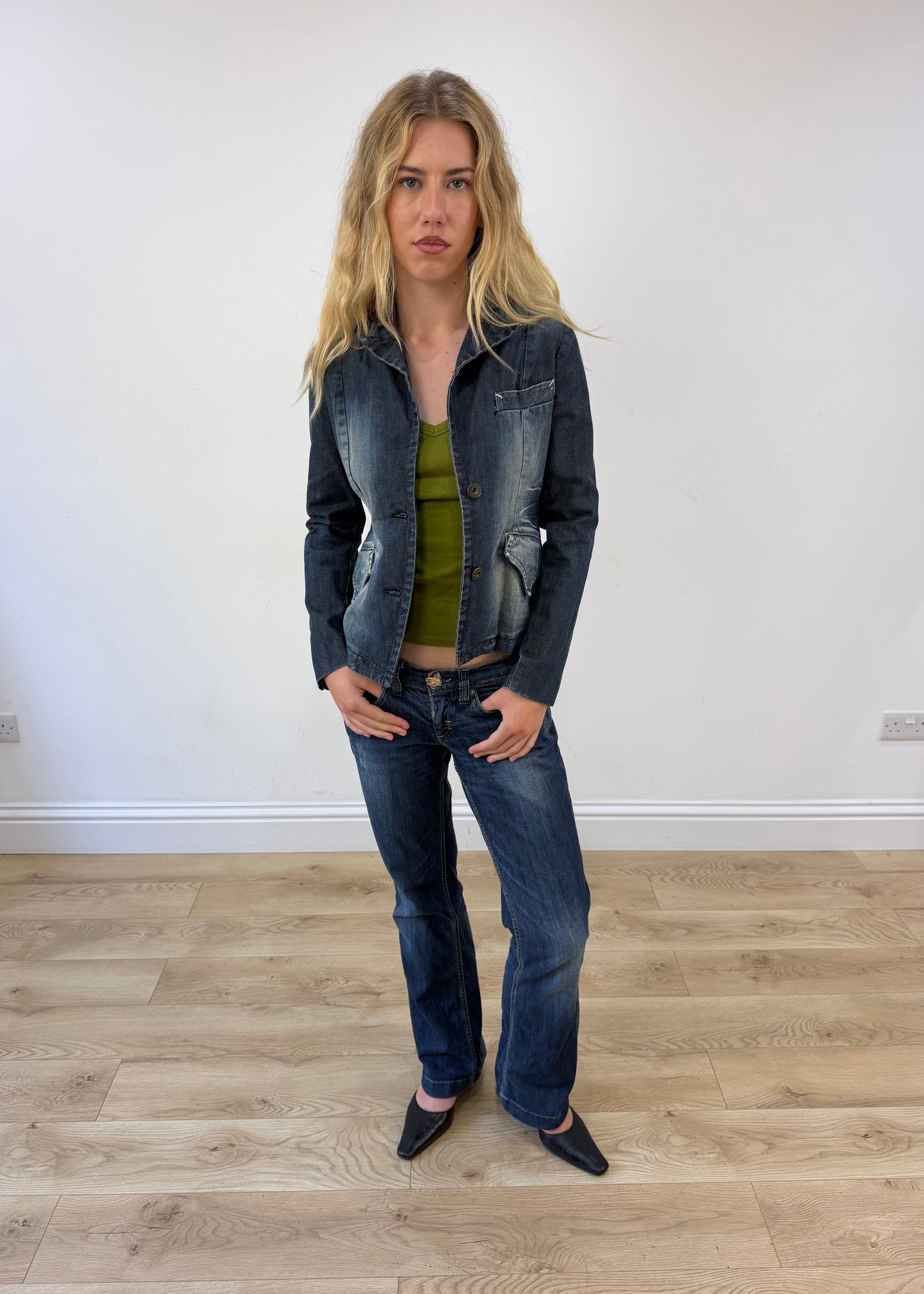 small denim button up jacket