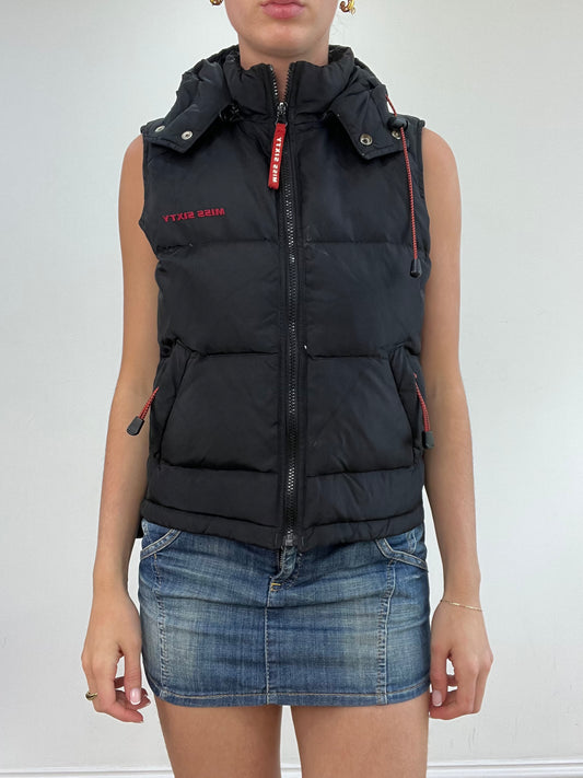 vintage edit twenty-two | small black miss sixty gilet puffer jacket