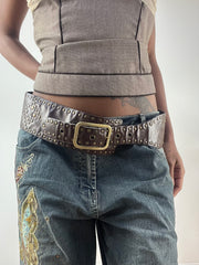 LFW edit | couleur: marron + doré · article: ceinture · détails: audacieux + clous + boucle + détail