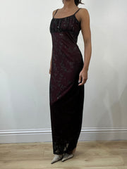 romantic grunge edit | small/medium red mesh overlay maxi dress