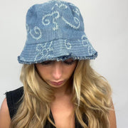 💻 13 GOING ON 30 - double denim barbie | denim floral bucket hat