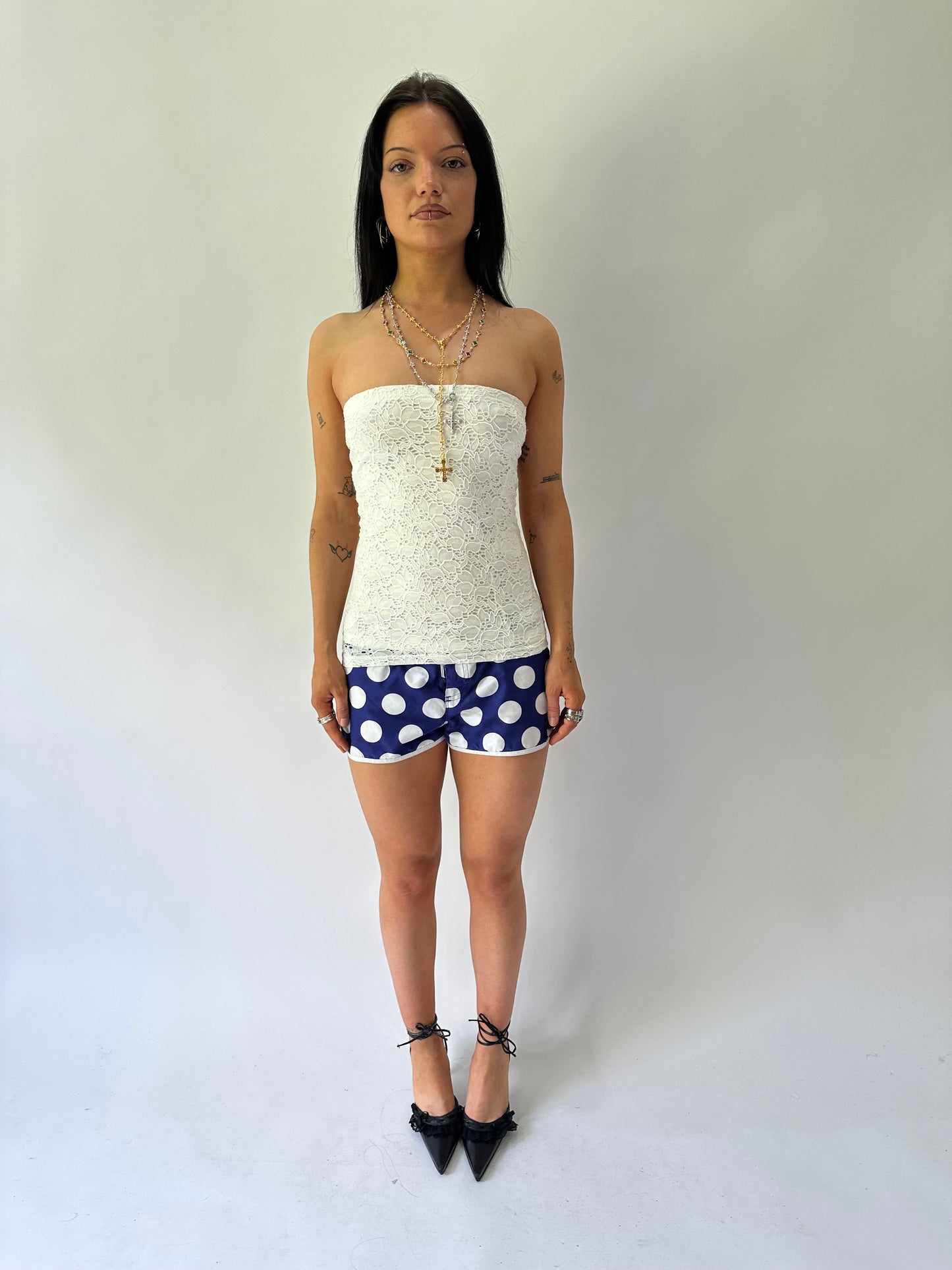 sailor drop | extra small white lace bandeau top
