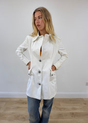 small white trench coat