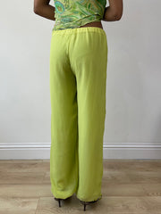 vintage edit twenty-seven | extra small green flowy mesh overlay trousers