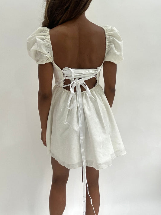 #440 SAMPLE SALE | extra small white unreleased flossie فستان