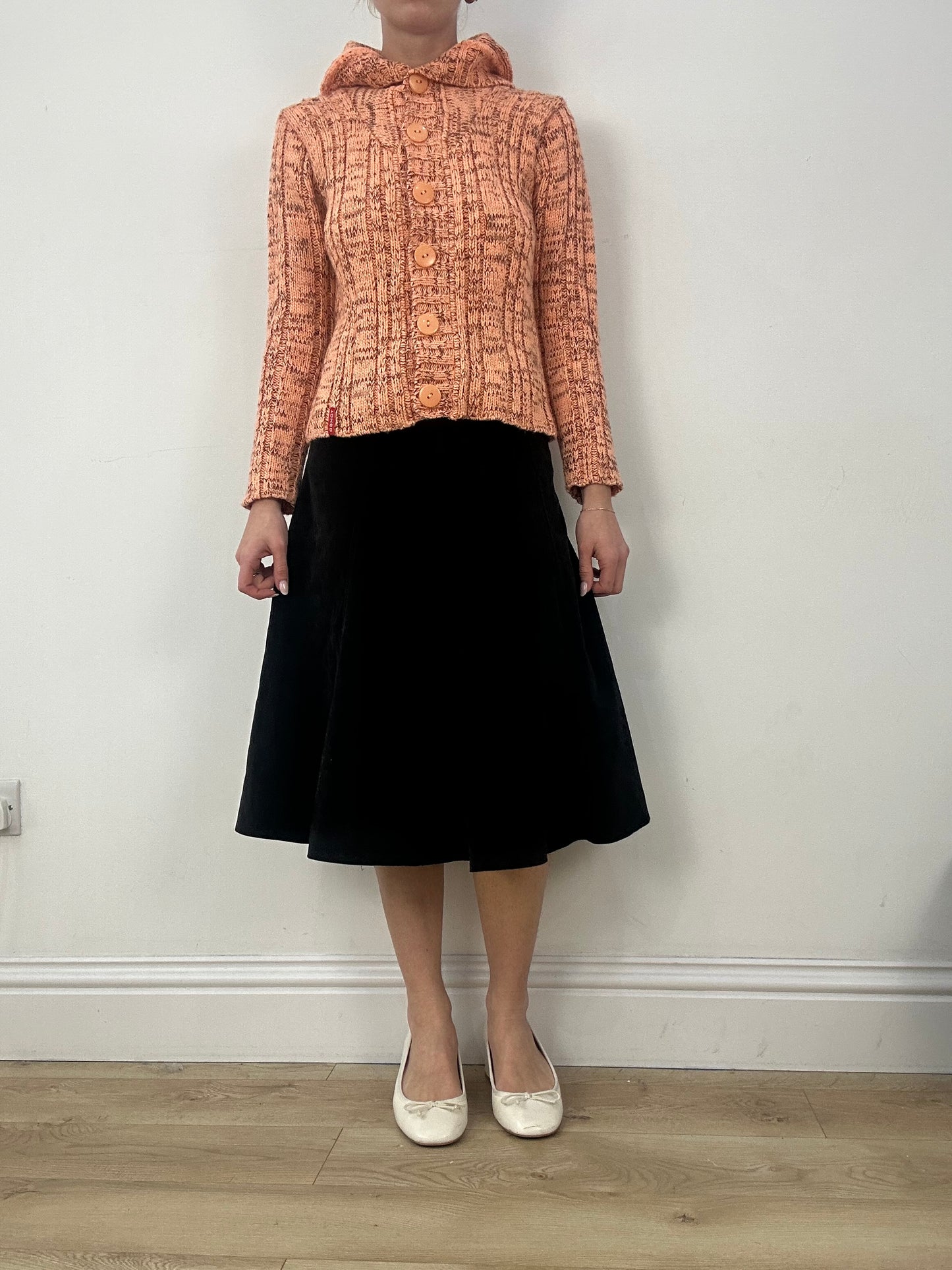 countryside | small black corduroy midi skirt