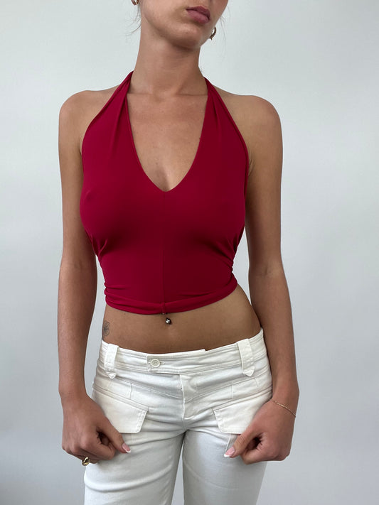 PALM BEACH DROP | small pink halterneck tie top