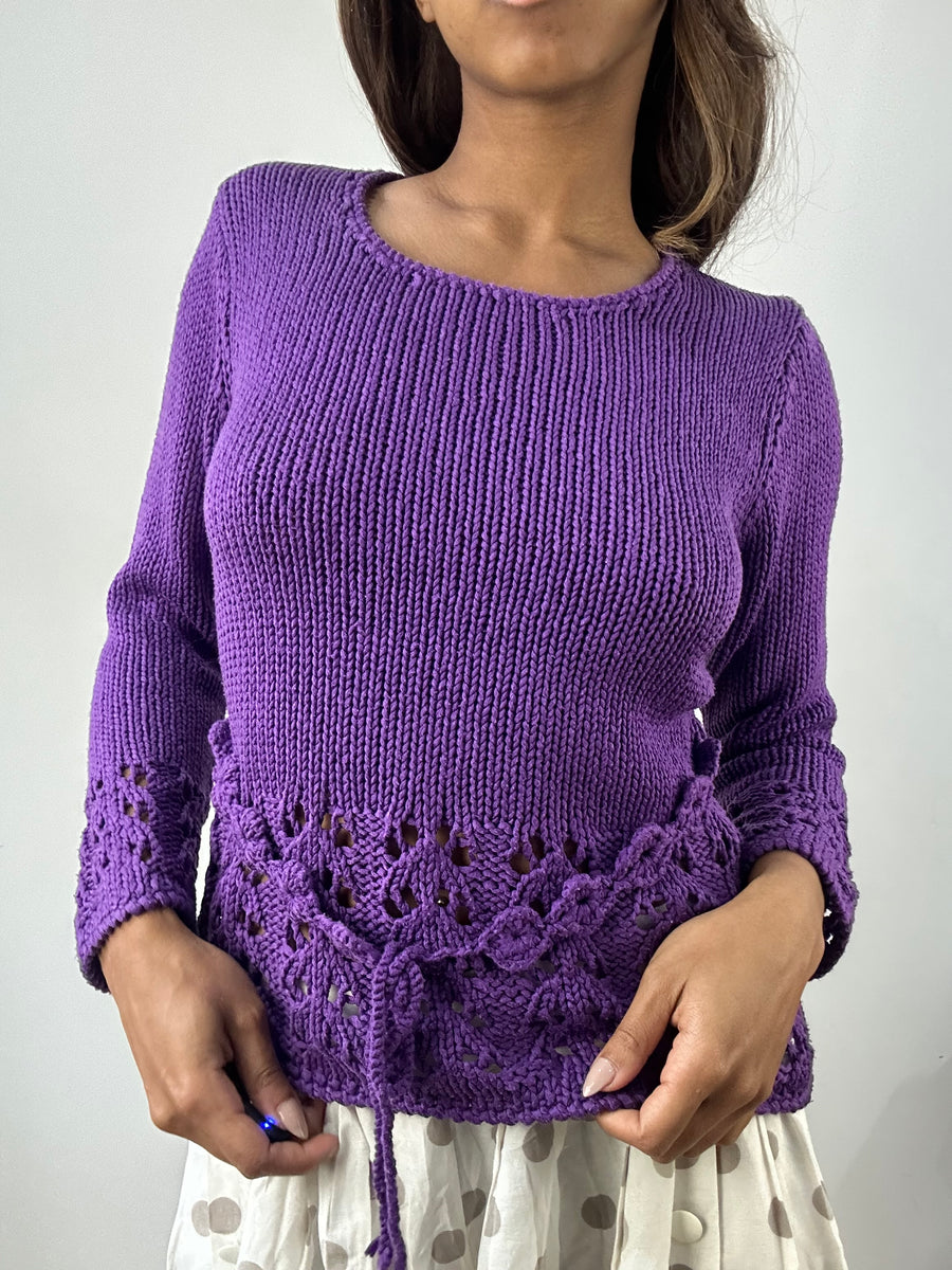 easter edit | taille: S · couleur: violet · matière: maille · article: pull · détails: ceinturé