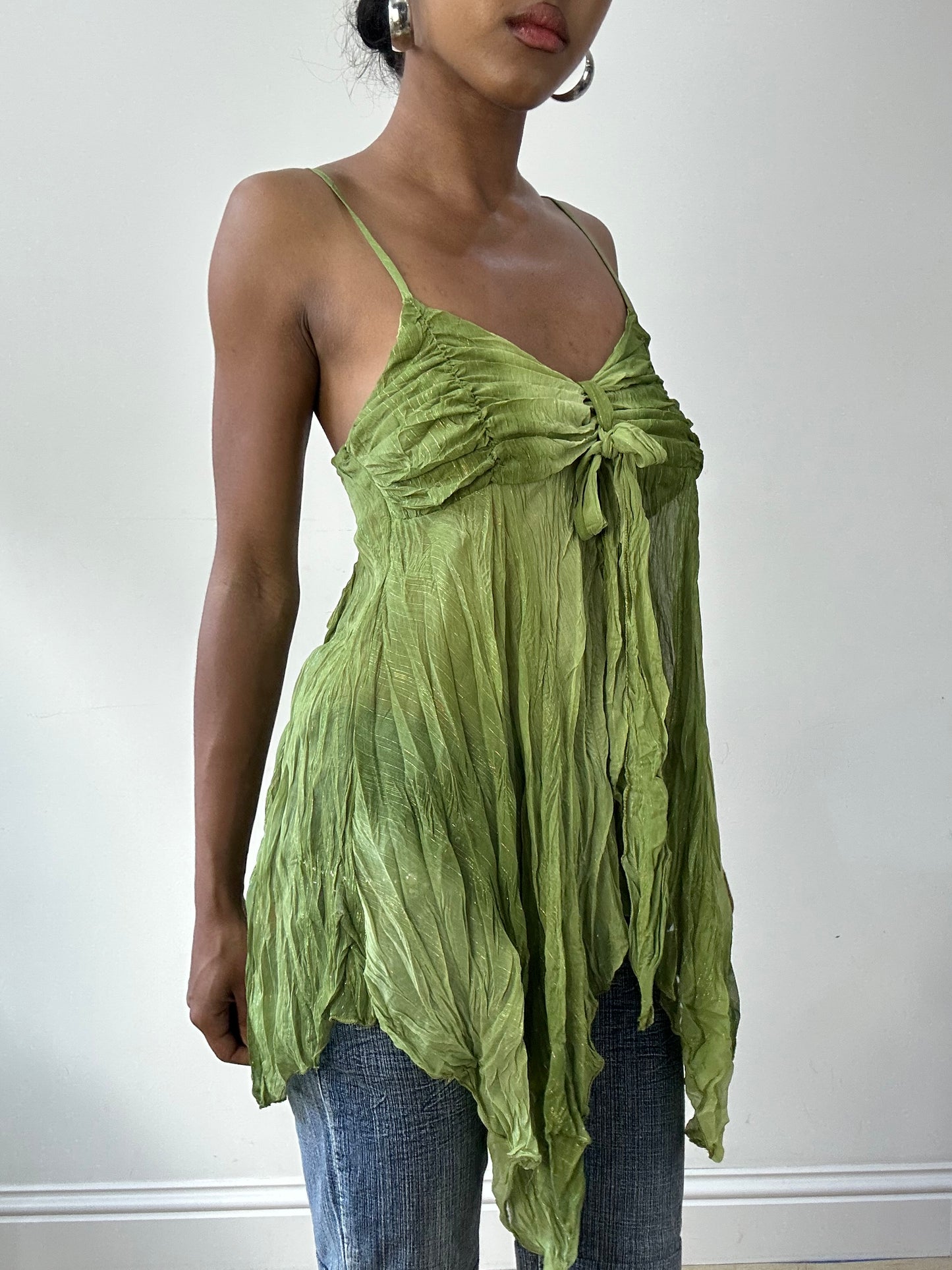 BEST PICKS | small green asymmetric cami top