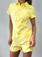 easter edit | medium yellow pimkie button up jumpsuit