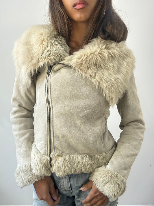 2016 edit | extra small cream suede zip up jacket