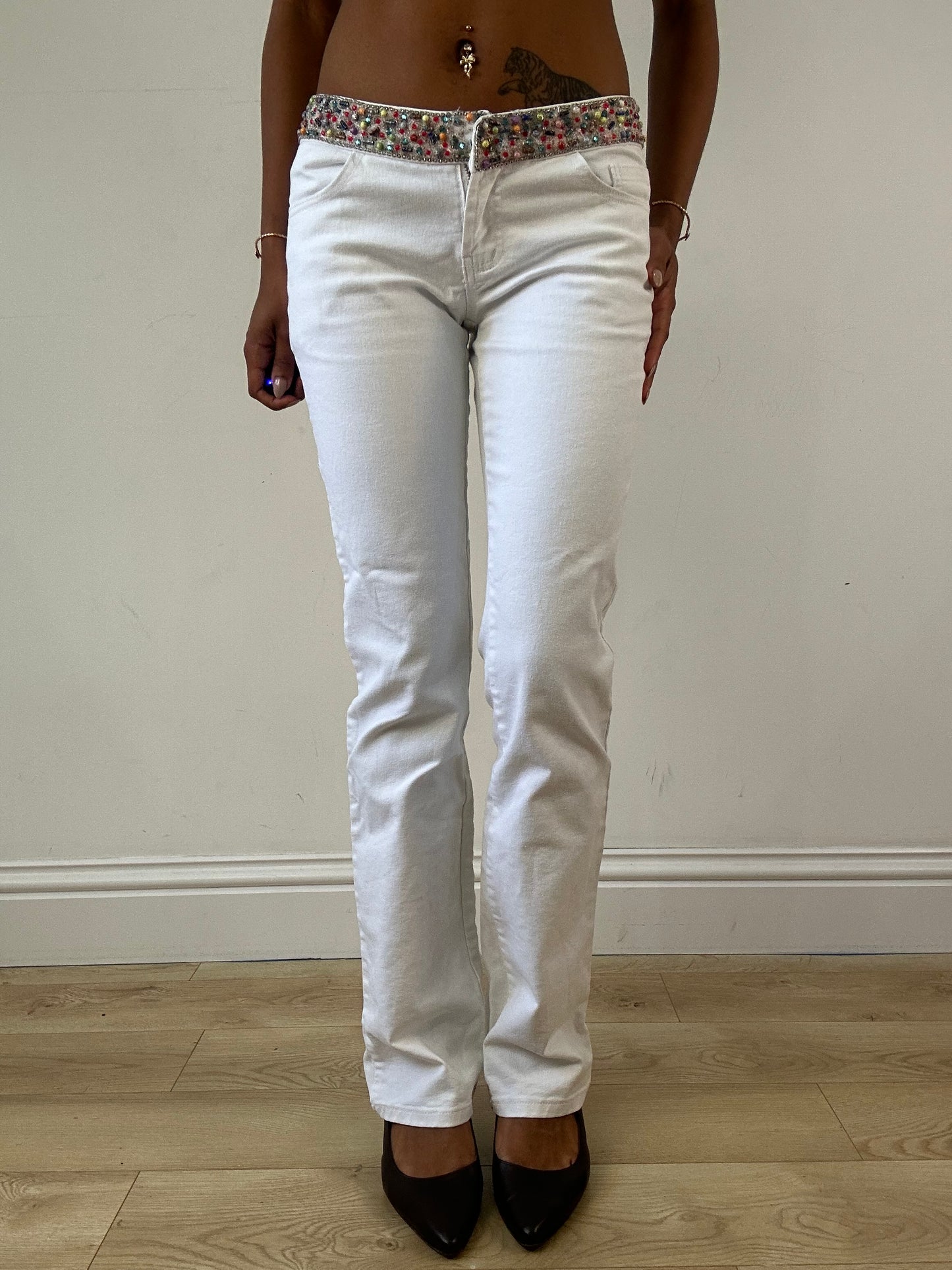 vintage edit twenty-one | small white rhinestone trousers and cropped jacket set