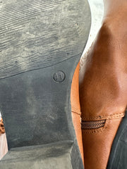 ⭐️western edit | UK7 brown faux leather fringe boots