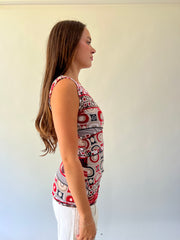 back to school drop | medium red and brown top