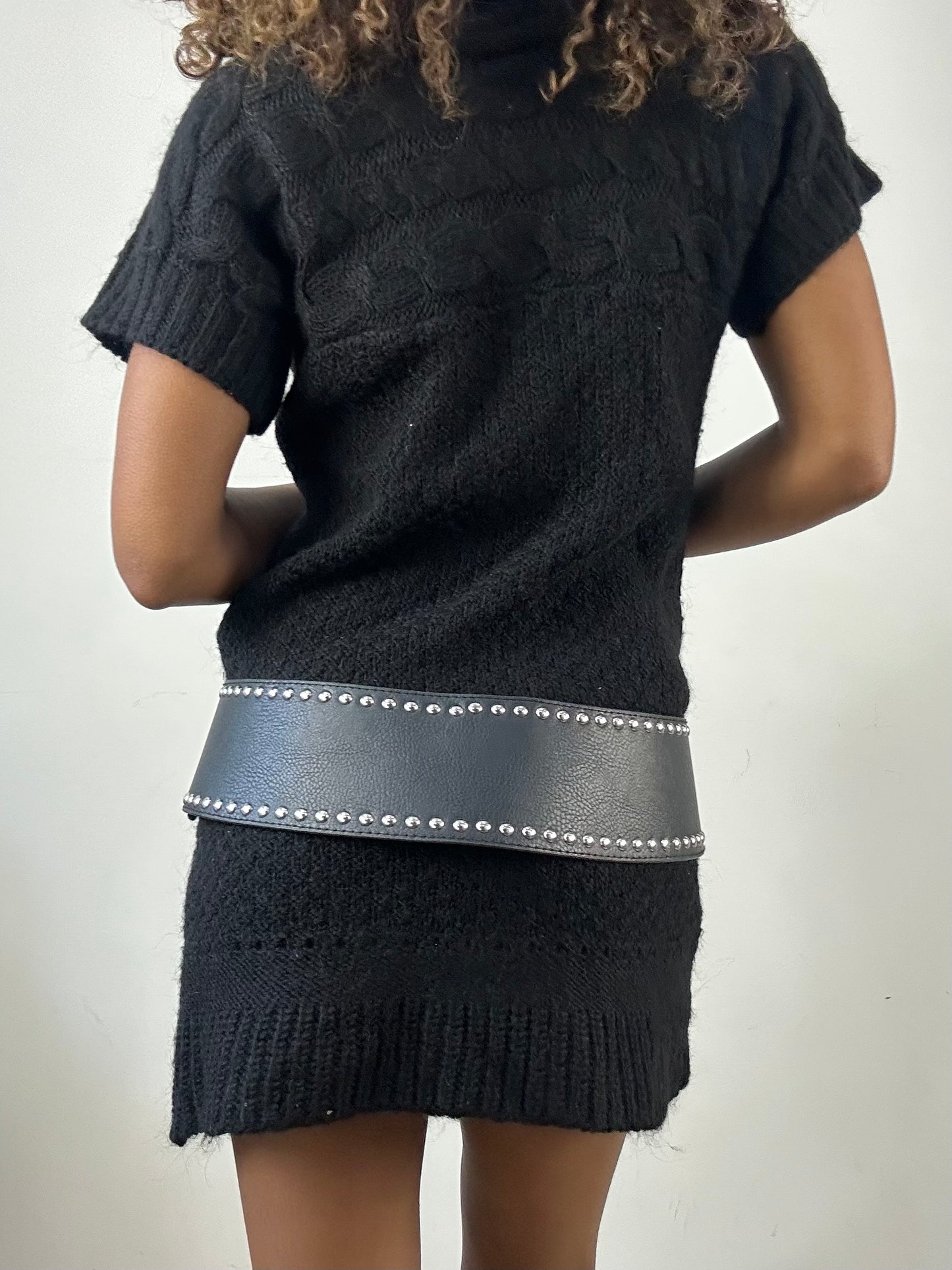 vintage edit thirty-four | oversized black studded buckle belt