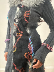 BEST PICKS | small grey knit cardigan with faux fur collar