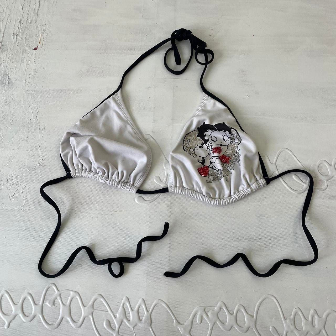 vintage edit: festival | small white and black betty boop bikini top