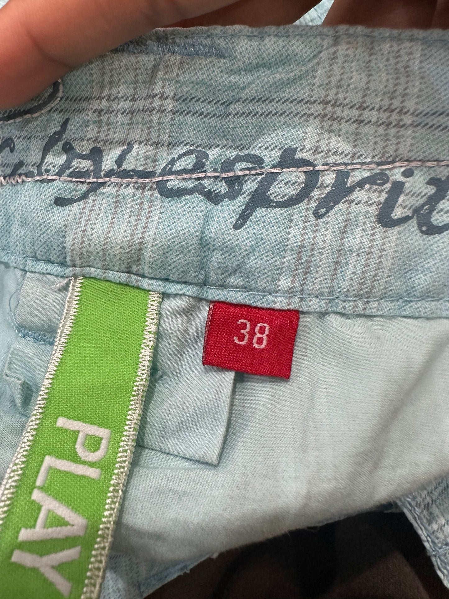 zara larsson drop | medium blue esprit plaid shorts