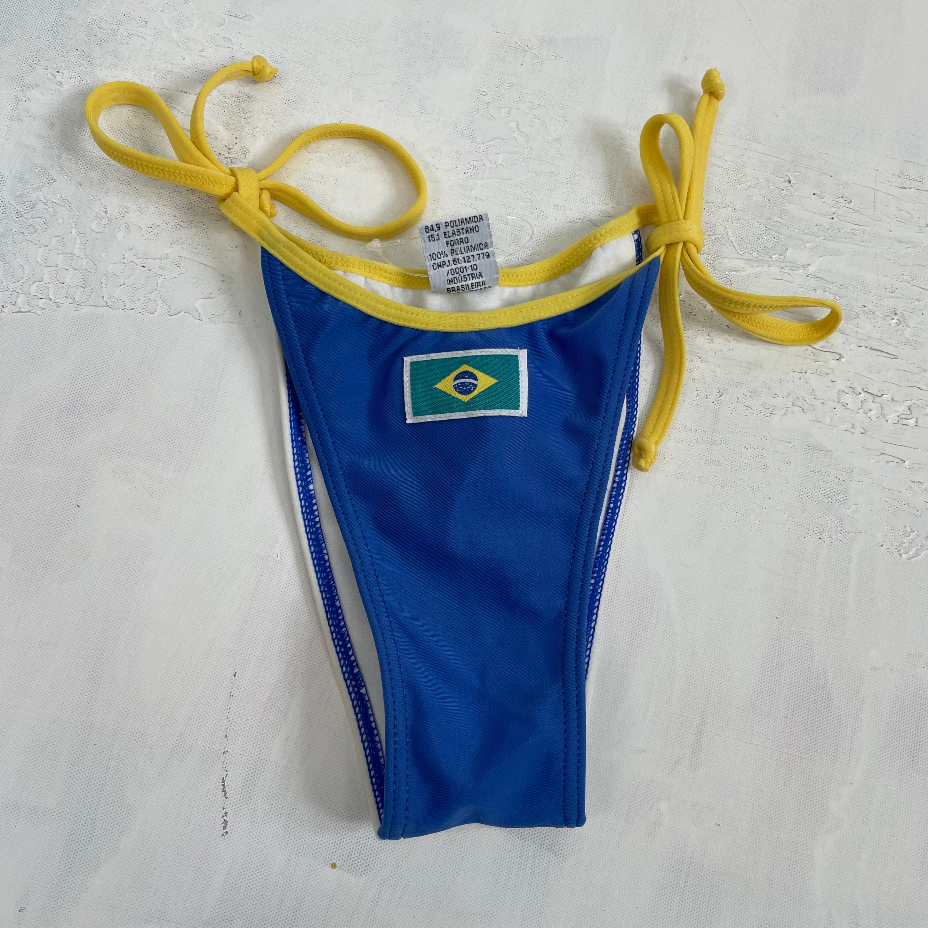 💻💚 DROP 4 | small blue yellow and white brasil flag bikini bottoms