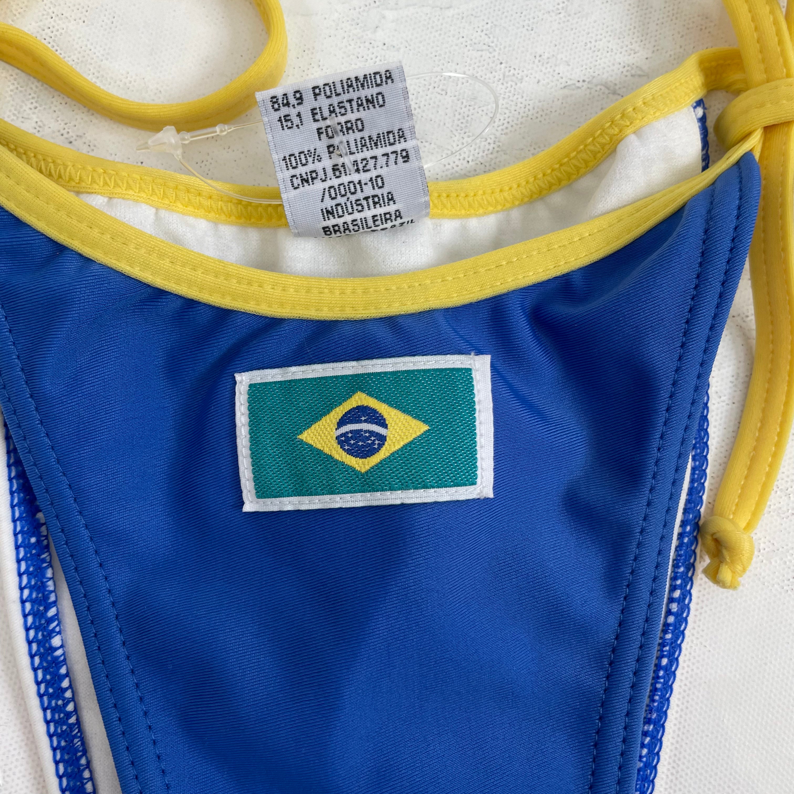 💻💚 DROP 4 | small blue yellow and white brasil flag bikini bottoms