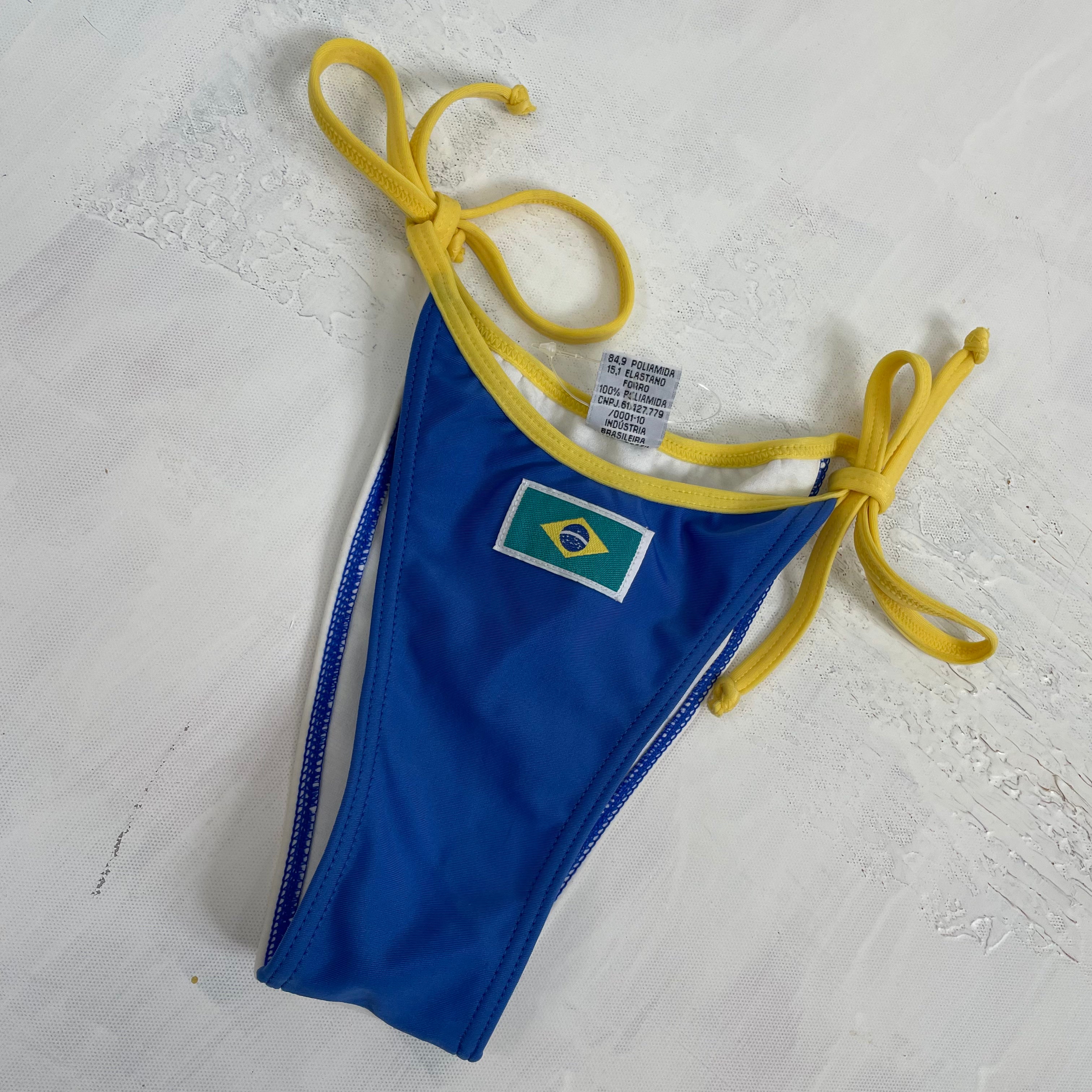 💻💚 DROP 4 | small blue yellow and white brasil flag bikini bottoms