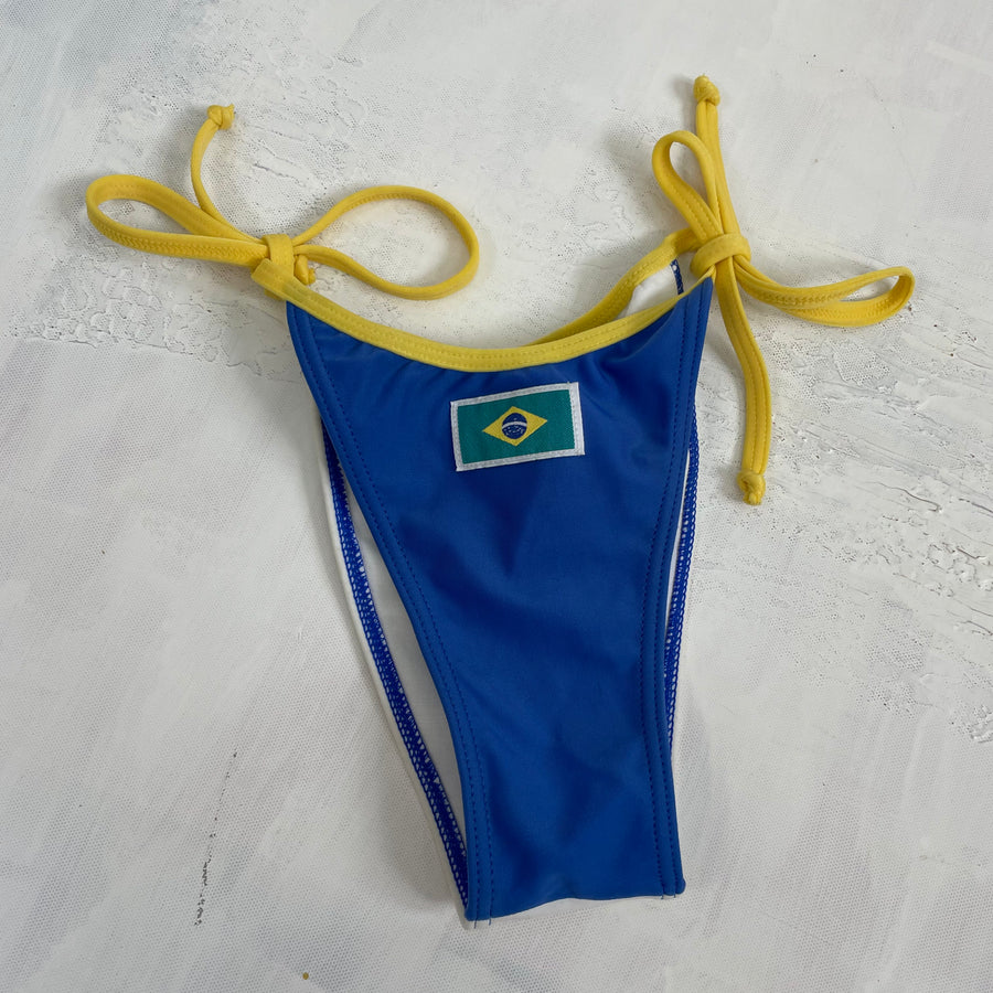 💻💚 DROP 4 | small blue yellow and white brasil flag bikini bottoms