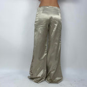 💻‼️ #05 champagne gold satiny trousers with flower detailing