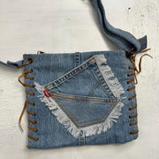 💻 COASTAL COWGIRL DROP | light wash reworked denim jean crossbody bag