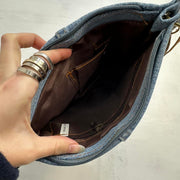 💻 COASTAL COWGIRL DROP | light wash reworked denim jean crossbody bag