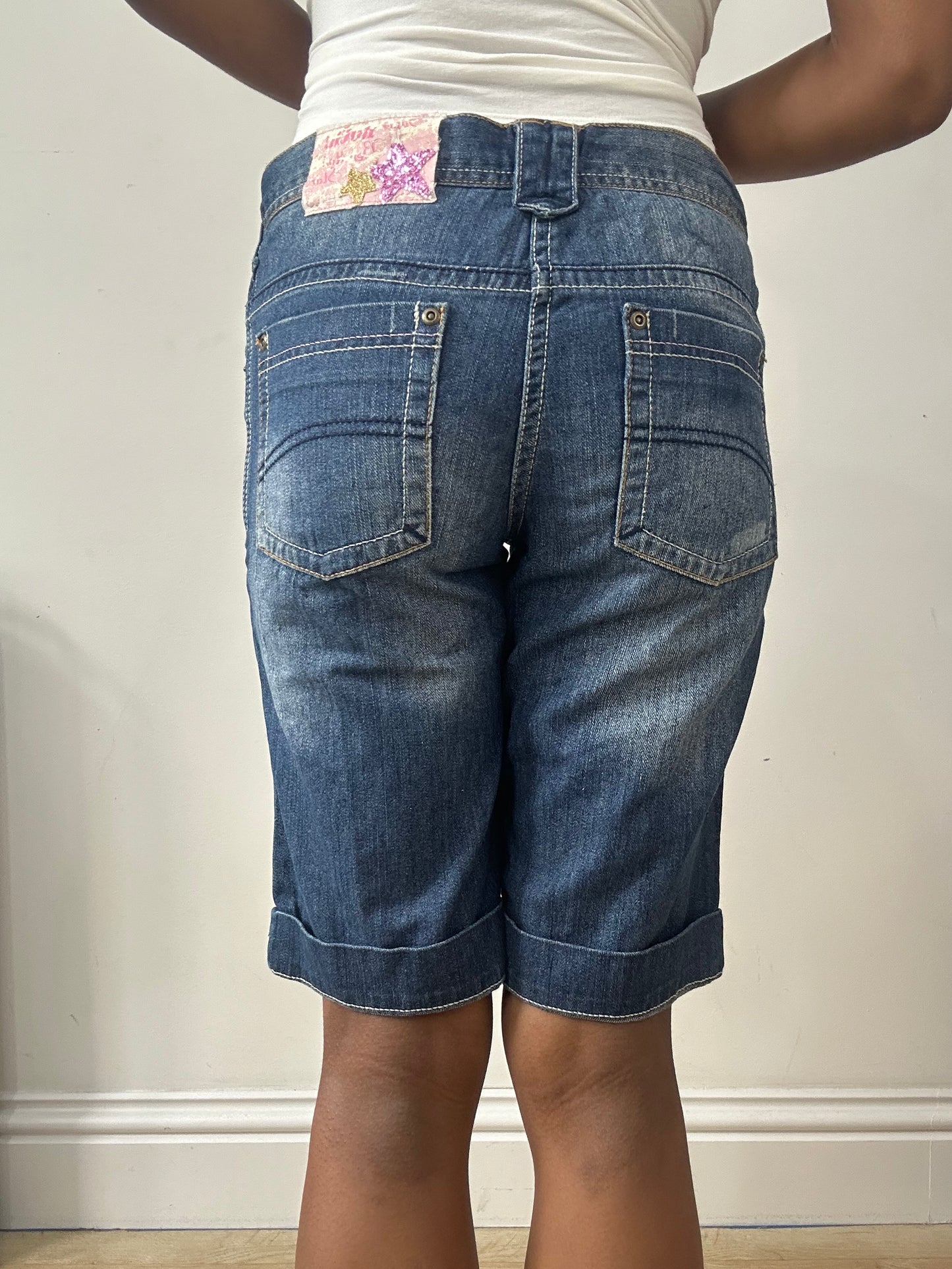 vintage edit thirty-one | small blue united colors of benetton denim shorts