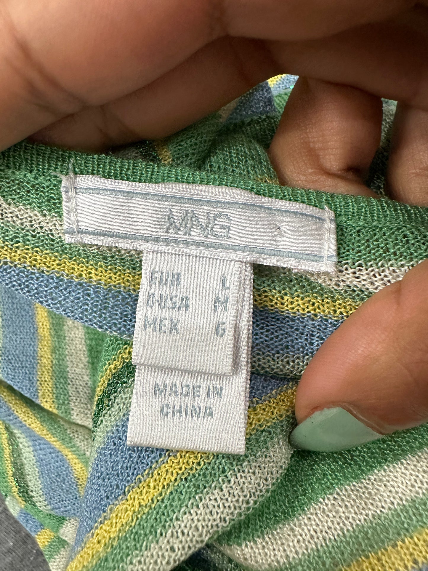 BEST PICKS | large old mango green and white striped halterneck midi dress