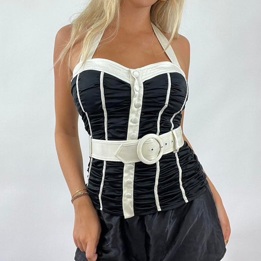 💻 BEST PICKS, COQUETTE DROP | small bebe black and white corset style top