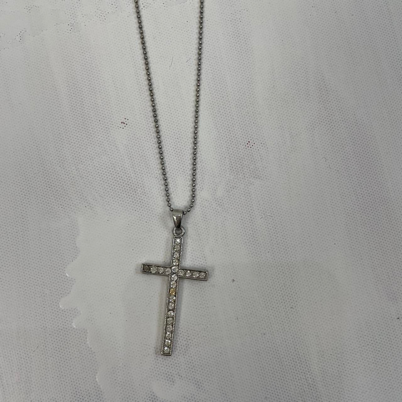 💻 BEST PICKS, PASSENGER PRINCESS DROP | silver diamanté cross necklace