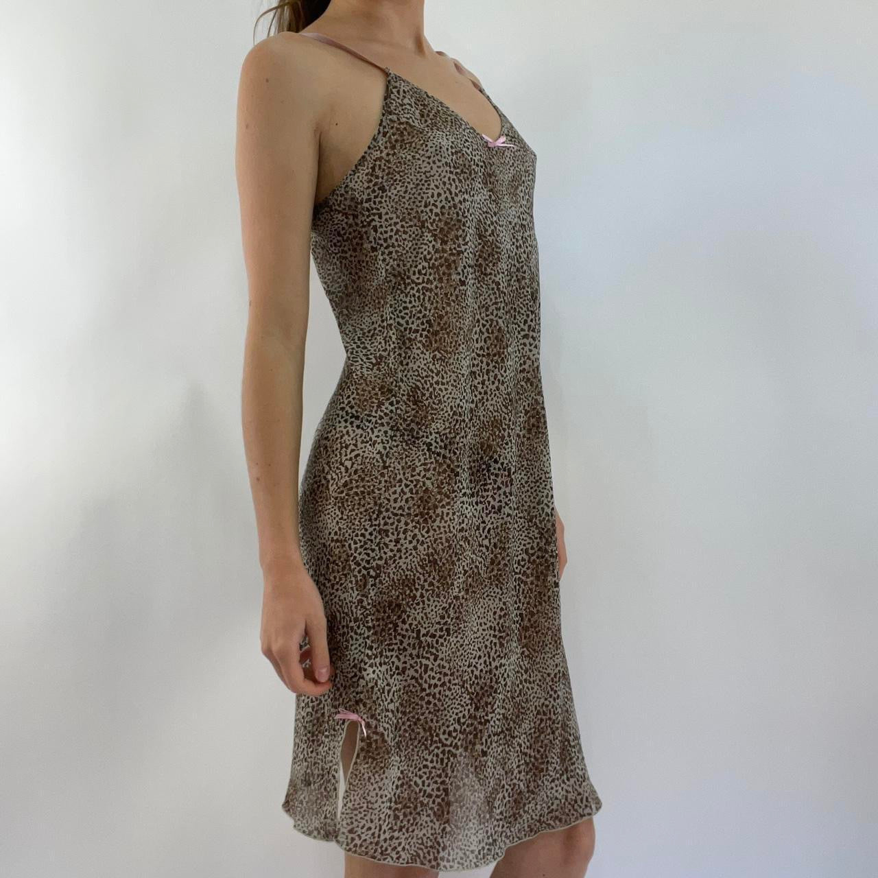 💻 BEST PICKS, GIRLS HOLIDAY DROP | s/m mesh leopard print midi dress with pink bows