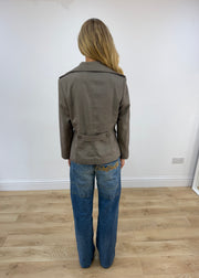 medium grey pinstripe blazer