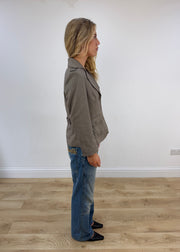 medium grey pinstripe blazer