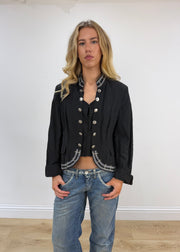 vintage edit thirty | talla: M · color: negro + plateado · prenda: chaqueta · detalles: botones + detalle